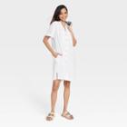 Women's Short Sleeve Button-front Shirtdress - Universal Thread White