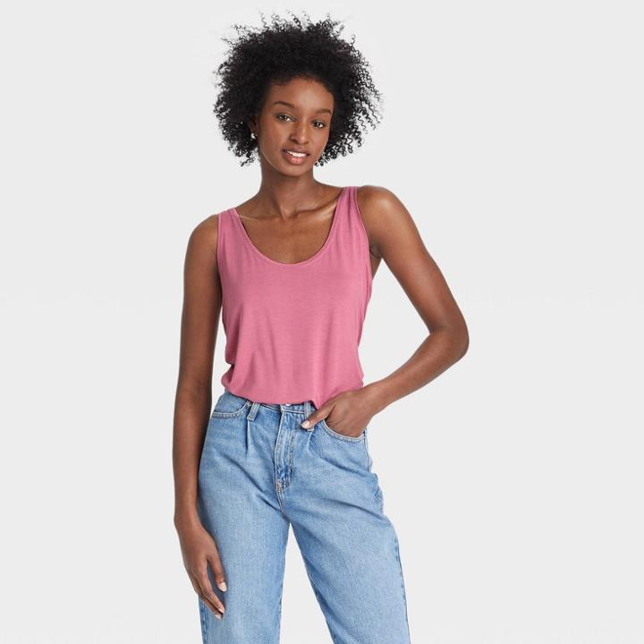Women's Easy Tank Top - A New Day Dark Pink