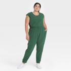 Women's Plus Size Short Sleeve Jumpsuit - All In Motion Green