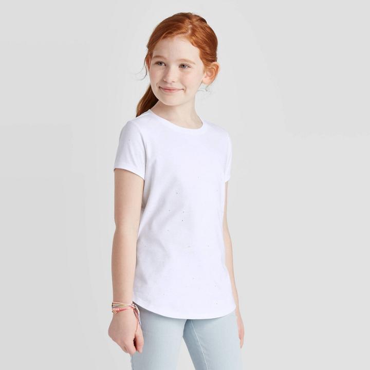 Petitegirls' Short Sleeve T-shirt - Cat & Jack White S, Girl's,