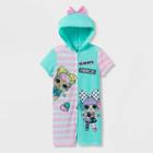 Girls' L.o.l. Surprise! Hooded Pajama Romper - Blue