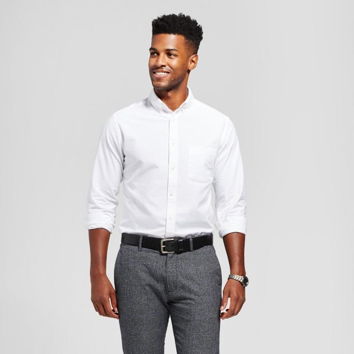 Men's Standard Fit Whittier Oxford Button-down Shirt - Goodfellow & Co White