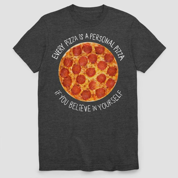 Fifth Sun Men's Personal Pizza Short Sleeve T-shirt - Charcoal Heather