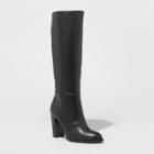 Women's Lenna Wide Width Stovepipe Fashion Boots - A New Day Black 5.5w,