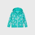 Toddler Girls' Rainbow French Terry Zip-up Hooded Sweatshirt - Cat & Jack Turquoise