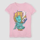 Girls' Marvel 90s Groots Short Sleeve T-shirt - Pink