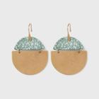 Half Moon And Turquoise Matrix Semi-precious Drop Earrings - Universal Thread Gold