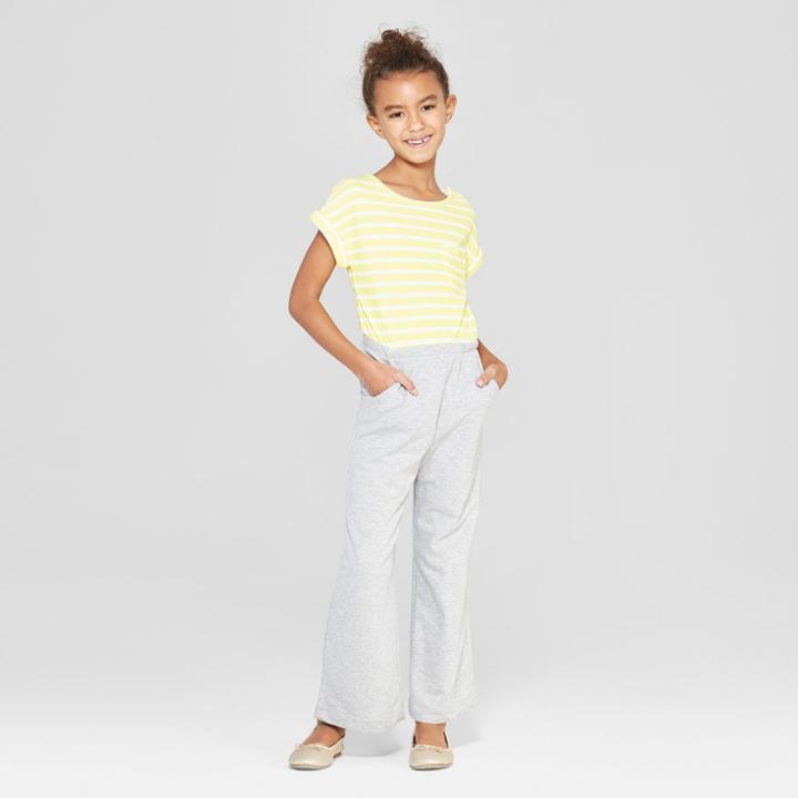 Girls' Stripe Knit Jumpsuit - Cat & Jack Yellow