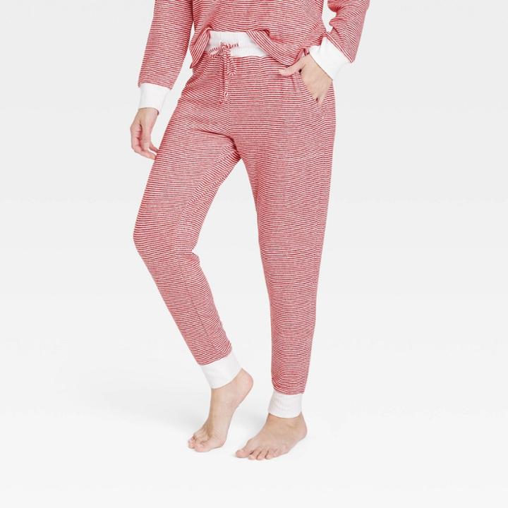 Women's Striped Perfectly Cozy Jogger Pants - Stars Above Red