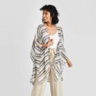 Women's Striped Cape - A New Day White/black One Size, Women's,