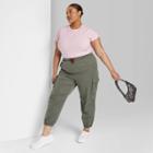 Women's Plus Size Short Sleeve Cropped T-shirt - Wild Fable Pink