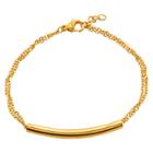 Women's Elya Cylinder Bar Double Cable Chain Bracelet - Gold -