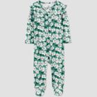 Carter's Just One You Baby Girls' Floral Interlock Footed Pajama - Just One You Made By Carter's Green Newborn