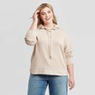 Women's Plus Size Crewneck Hoodie Sweatshirt - Universal Thread Blush 1x, Women's,