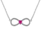 Target 1/4 Ct. T.w. Heart Shape Ruby Infinity Pendant Necklace In Sterling