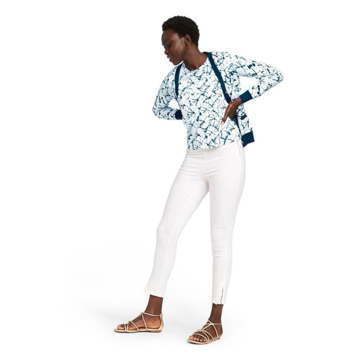 Petitewomen's Shibori Print Short Sleeve Crewneck T-shirt - Thakoon For Target White/blue M, Women's, Size: Medium, White Blue