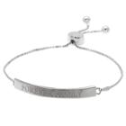 Distributed By Target Adjustable Bracelet With Clear Cz And Forever Family Bar In Silver Plate - Clear/gray