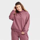 Women's Plus Size Hooded Sweatshirt - A New Day Mauve