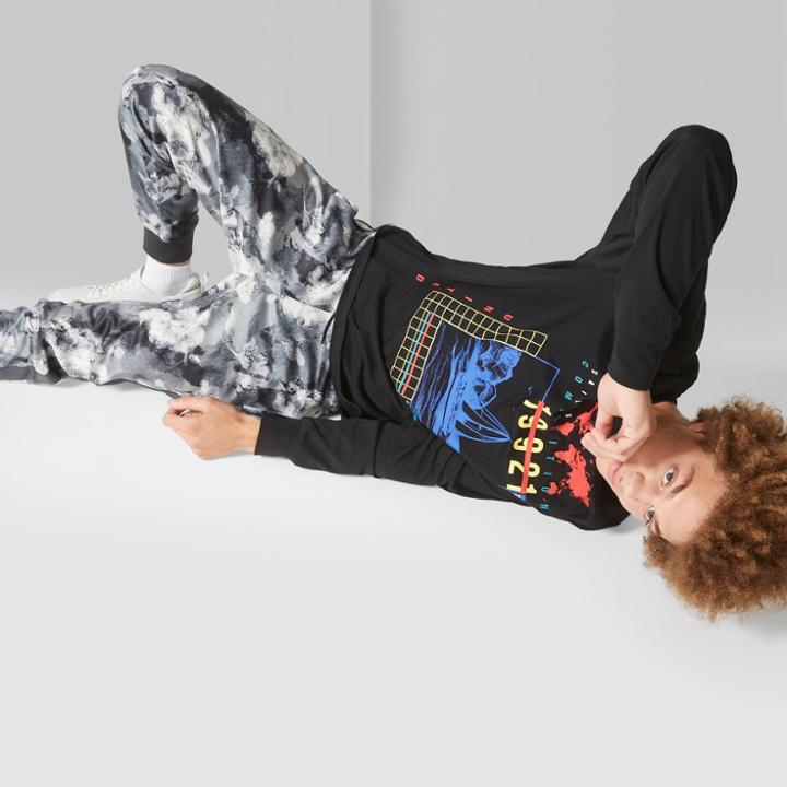 Men's Long Sleeve Crew Graphic T-shirt - Original Use Oceanique