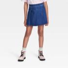 Girls' Pleated Denim Skirt - Art Class Medium Wash Xs,