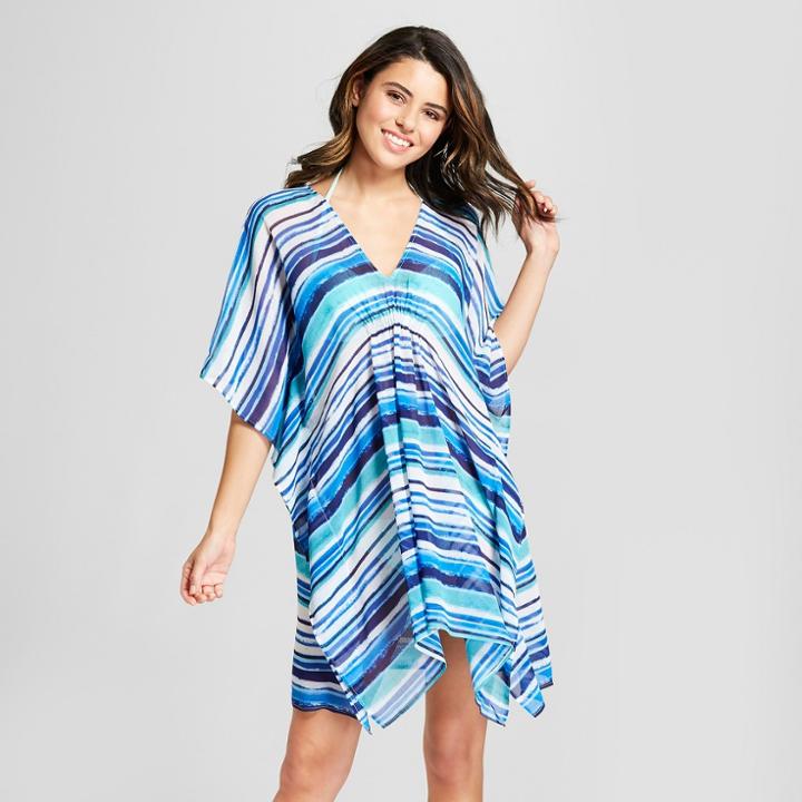 Cover 2 Cover Women's Striped Caftan Cover Up - Blue Xs, Blue