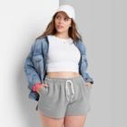 Women's Plus Size Super-high Rise Dolphin Shorts - Wild Fable Gray