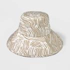 Women's Striped Down Brim Bucket Hat - A New Day Cream, Ivory