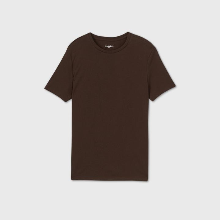 Men's Standard Fit Crew Neck T-shirt - Goodfellow & Co Dark Brown