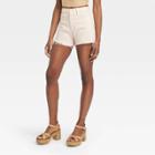 Women's High-rise Curvy Midi Jean Shorts - Universal Thread Off-white