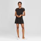 Women's Short Sleeve Lattice Shoulder Dress - Lots Of Love By Speechless (juniors') Black