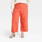 Women's Plus Size High-rise Wide Leg Pants - Who What Wear Orange