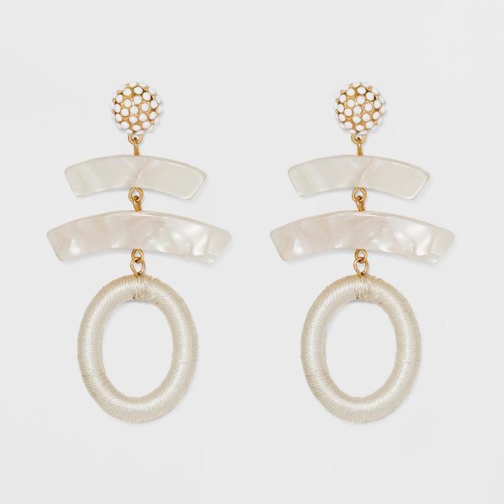 Sugarfix By Baublebar Mixed Media Drop Earrings - White, Girl's