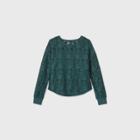 Girls' Long Sleeve Lace T-shirt With Cami - Art Class Green