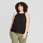 Target Women's Plus Size Sleeveless U-neck Textured Tank Top - Universal Thread Black