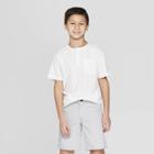 Boys' Knit Short Sleeve Henley Shirt - Cat & Jack White