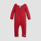 Burt's Bees Baby Baby Girls' Organic Cotton Crochet Lace Jumpsuit - Red