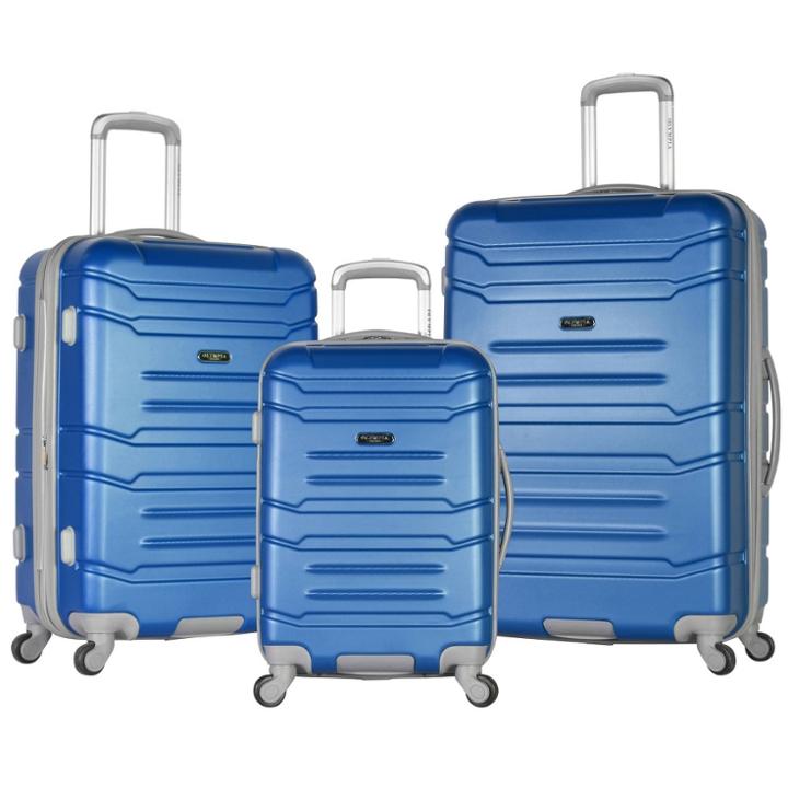 Olympia Usa Denmark 3pc Hardside Checked Luggage Set - Navy, Blue