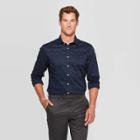 Men's Standard Fit Spacedye Design Button-down Shirt - Goodfellow & Co Navy Voyage S, Men's, Size: