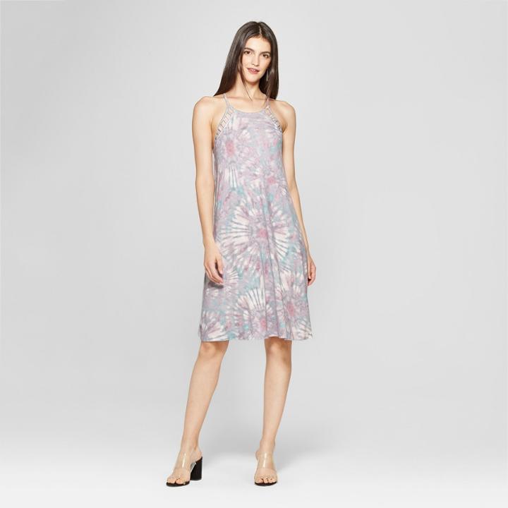 Women's Tie Dye Cutout Halter Neck Dress - Spenser Jeremy - Purple Xl, Women's,
