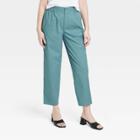 Women's High-rise Tapered Ankle Chino Pants - A New Day Teal