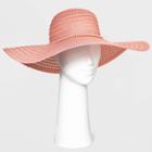 Women's Wide Brim Straw Hat - A New Day Peach Pink