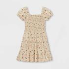 Girls' Smocked Short Sleeve Dress - Art Class Ivory