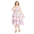 Women's Plus Size Elise Smocked Tiered Dress - Loveshackfancy For Target Ivory/pink