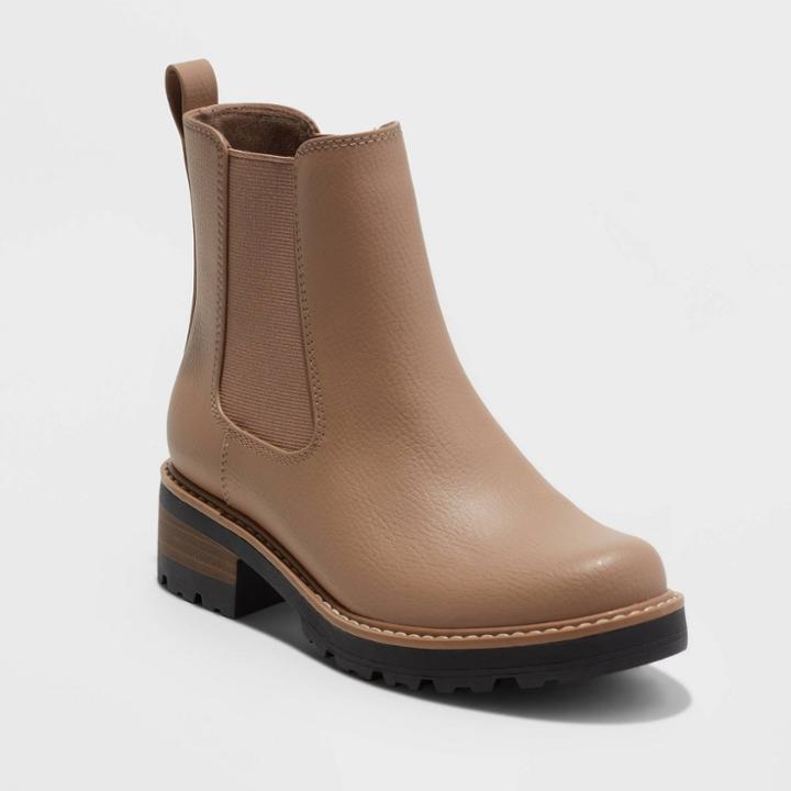 Women's Celina Wide Width Chelsea Boots - Universal Thread Tan