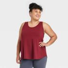 Women's Plus Size Relaxed Scoop Neck Tank Top - Ava & Viv Burgundy