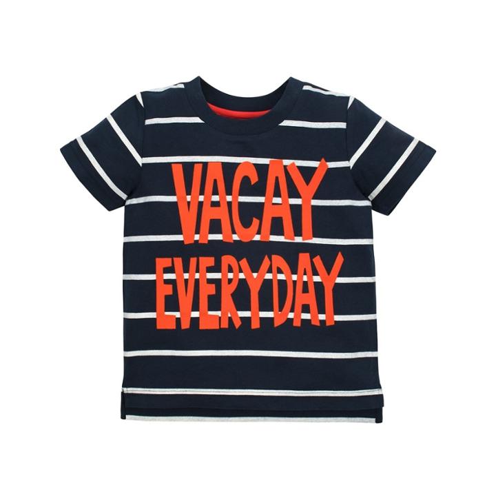 Petitegerber Graduates Toddler Boys' Vacay Everyday Short Sleeve T-shirt - Navy 12m, Boy's, Blue