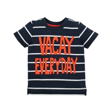 Petitegerber Graduates Toddler Boys' Vacay Everyday Short Sleeve T-shirt - Navy 12m, Boy's, Blue