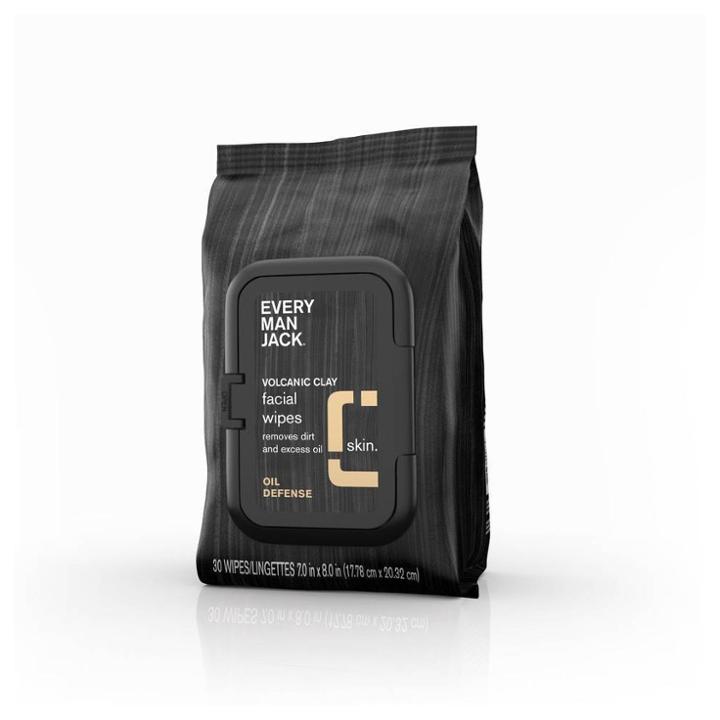 Every Man Jack Oil Defense Volcanic Clay Facial Wipes - 30ct, Adult Unisex