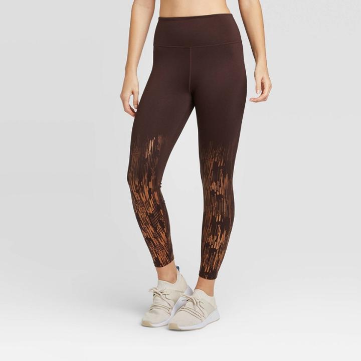 Women's High-waisted 7/8 Shine Leggings - Joylab Chocolate L, Women's, Size: