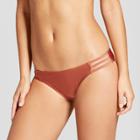 Women's Strappy Cheeky Bikini Bottom - Xhilaration Red Rock